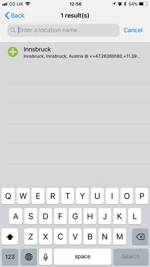 Скриншот GPSnote на iPhone 4