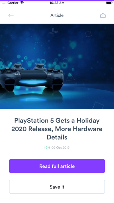 GameFeed App iPhone screenshot 4 - News app