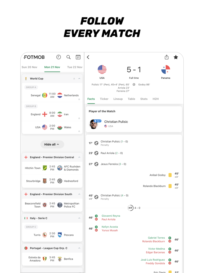 #1. FotMob - Soccer Live Scores (iOS) 来自: FotMob AS