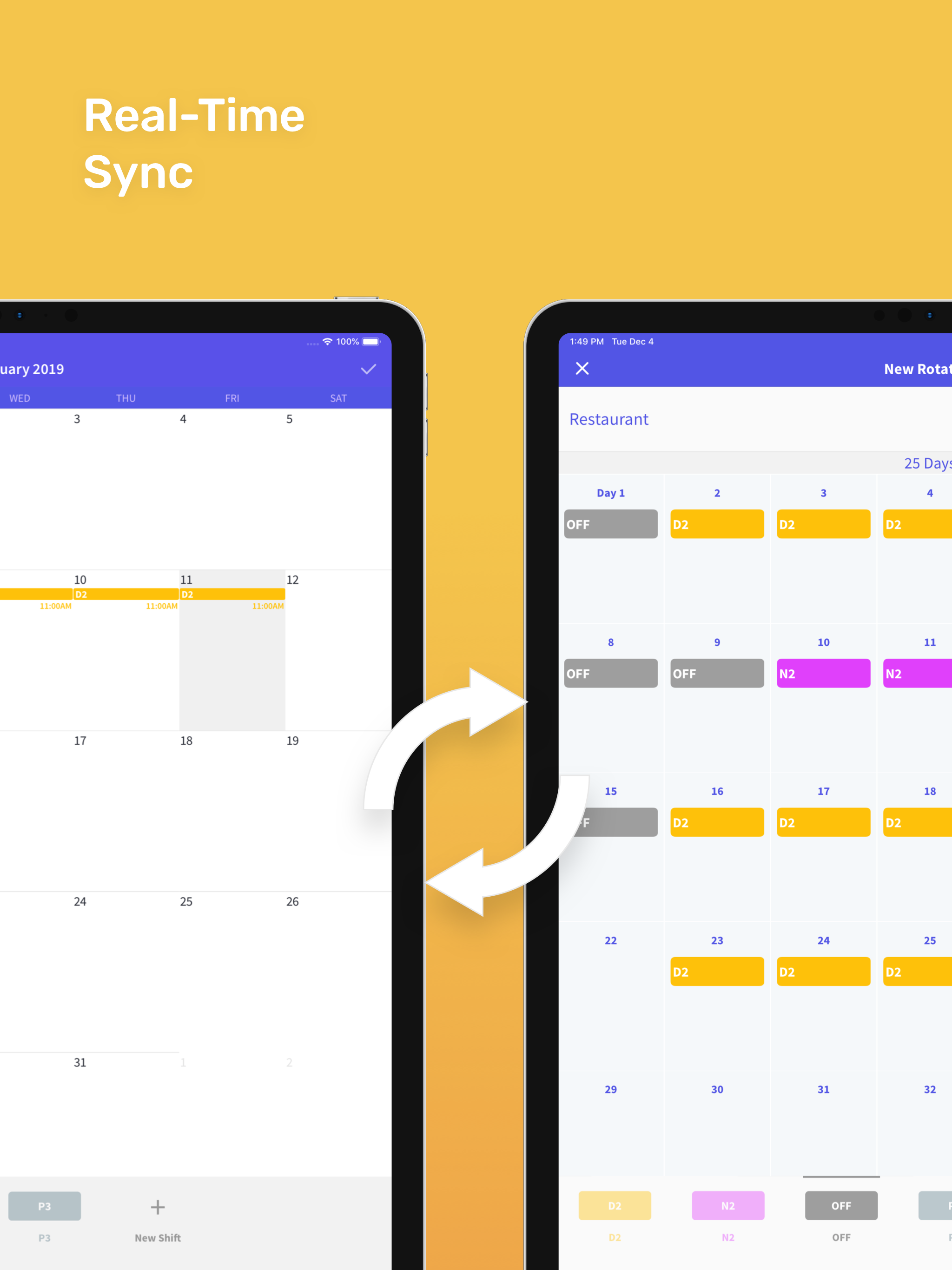Shift Day Work Calendar: Spoke