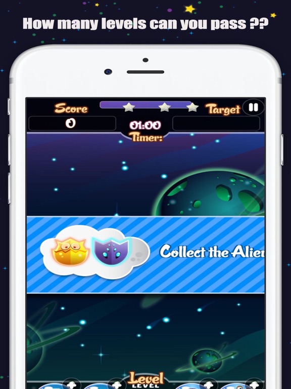 Loose Aliens: Match 3 Puzzle iPad screenshot
