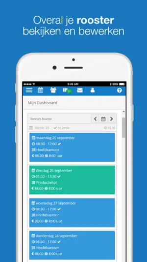 Bedrijfsrooster screenshot 1