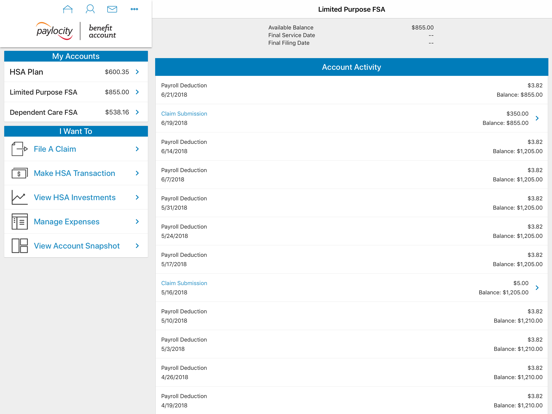 Paylocity Benefit Account
