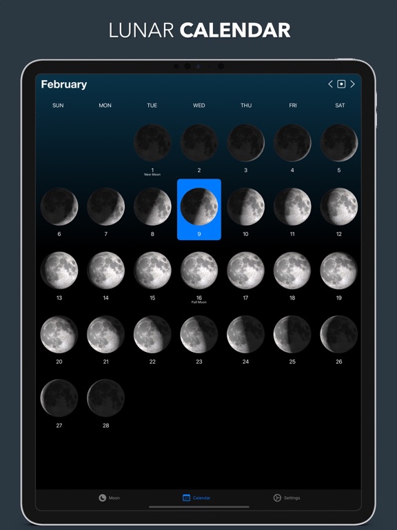 Screenshot #5 pour Lunar - Moon Phase & Widget