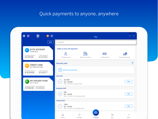 Standard Bank / Stanbic Bank iPad screenshot 4 - Finance app