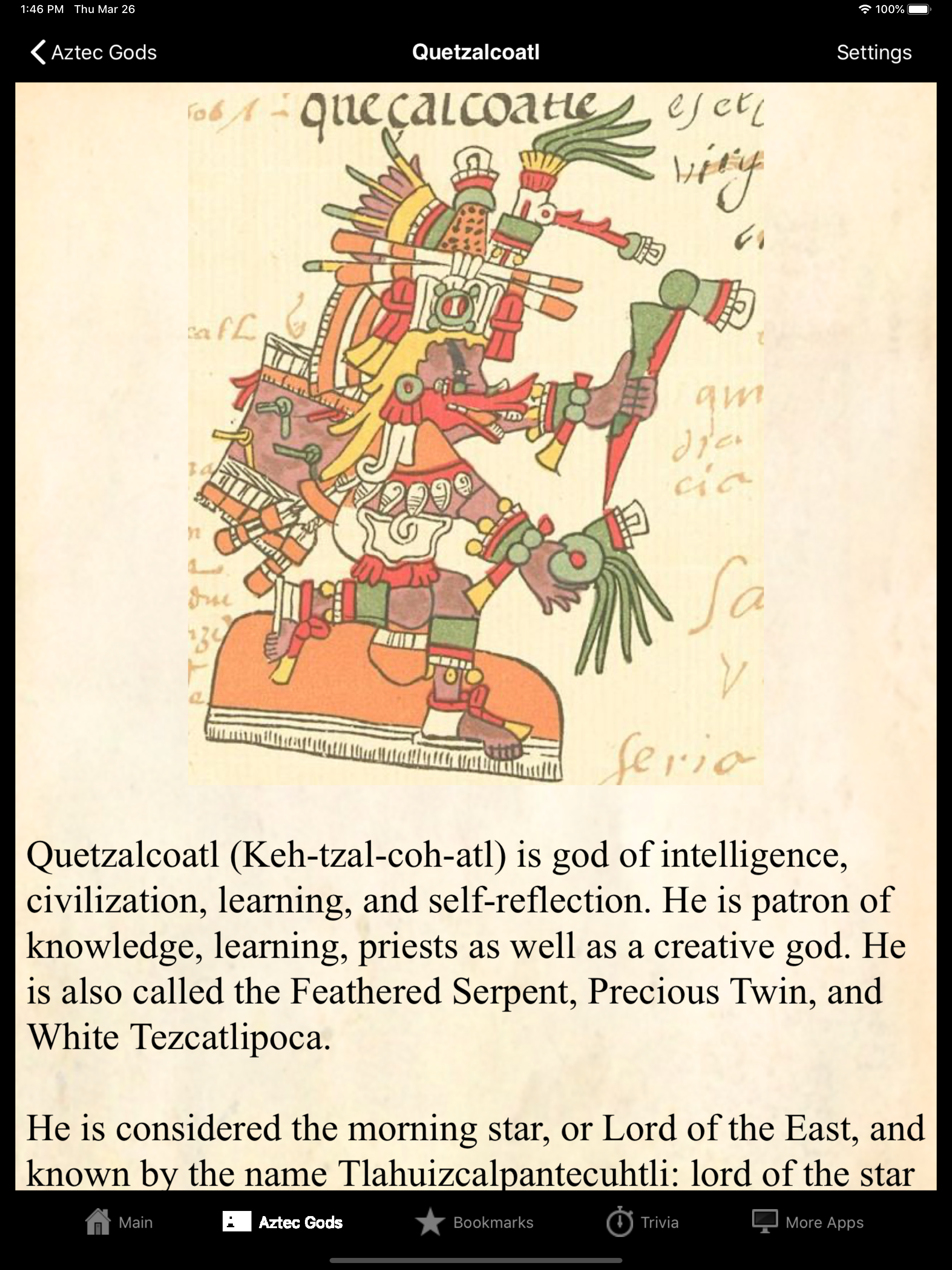 Aztec Gods Pocket Reference