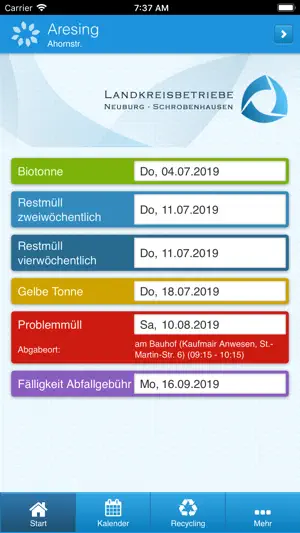 Landkreisbetriebe Abfallapp screenshot 1