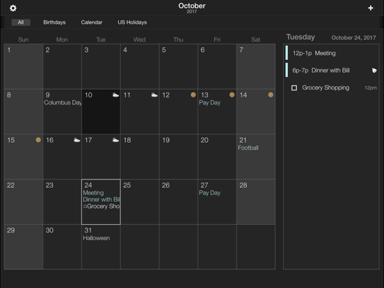 Midnight - The Grid Calendar