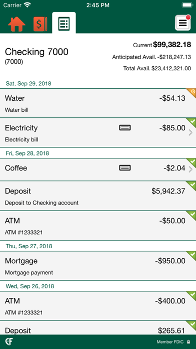 C&F Business Banking Screenshot