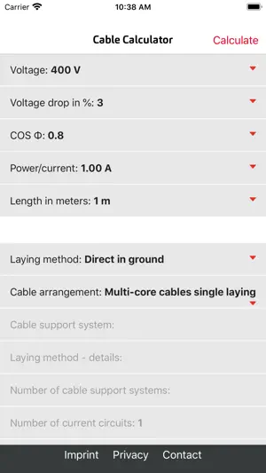 Cable Calculator screenshot 1