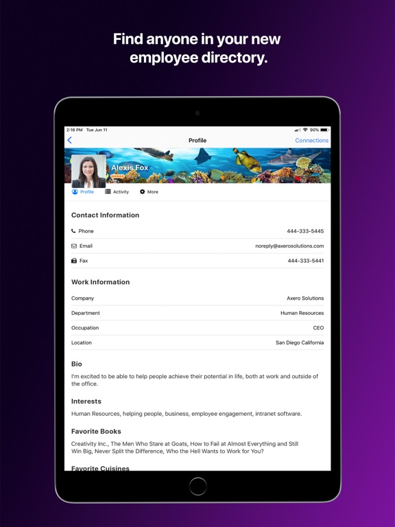 Axero iPad screenshot 5 - Business app
