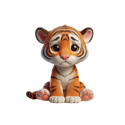 Sad Tiger Cub Stickers