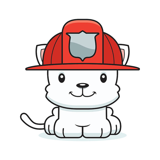 Firefighter Kitten Stickers