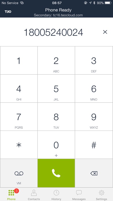 Teo Mobile Softphone Screenshot
