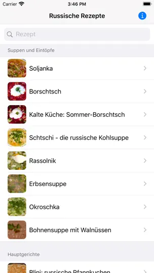 Screenshot von Russische Rezepte auf dem iPhone 1