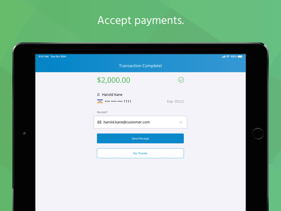 PaySimple iPad screenshot 2 - Business app