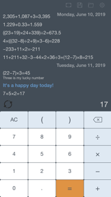 Calculator with History Tape screenshot