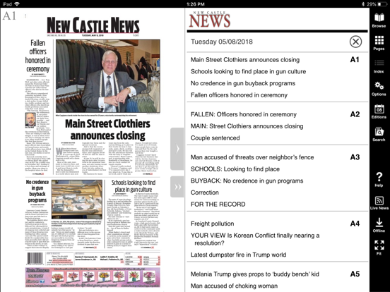 New Castle News (PA) iPad screenshot