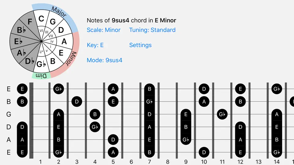Captura de pantalla de FretBud - Chord & Scales AUv3 en iPhone 4