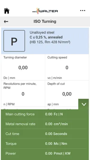Walter Machining Calculator screenshot 2