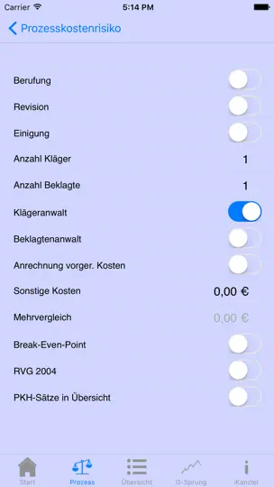 Screenshot von IKanzlei + auf dem iPhone 2