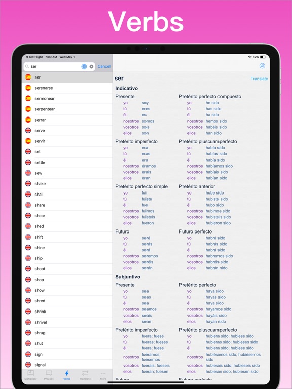 Spanish Translator + © iPad screenshot