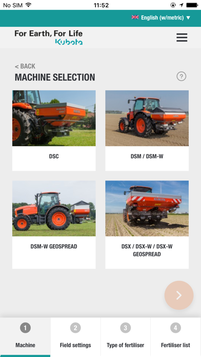 Screenshot #1 pour Kubota Spreading Charts