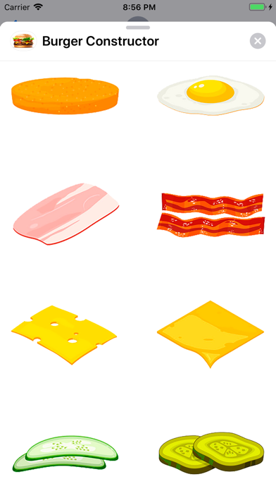Burger Constructor Stickers iPhone screenshot 3 - Stickers app