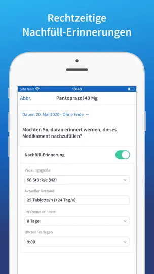 Screenshot von Mediteo: Tabletten Erinnerung auf dem iPhone 6