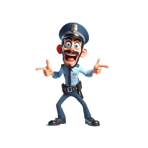 Goofy Policeman Stickers