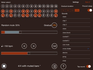 Time Guru Metronome for iPad app screenshot