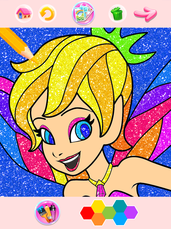 Rainbow Glitter Coloring Book iPad screenshot 5 - Education app