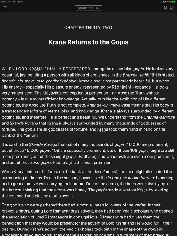 Kṛṣṇa iPad screenshot 5 - Book app