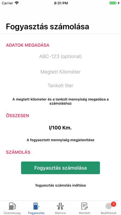 Utazási költségszámítás Screenshot