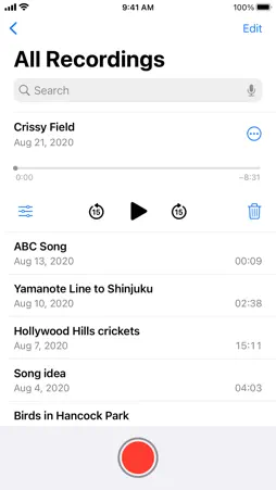 Voice Memos screenshot 2
