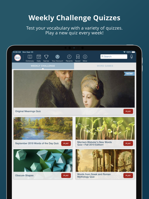 Merriam-Webster Dictionary iPad screenshot 4 - Reference app