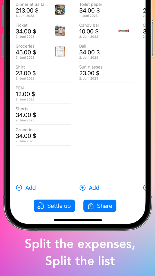 #1. SplitList Pro - Split Expenses (iOS) 由: Worathiti Manosroi