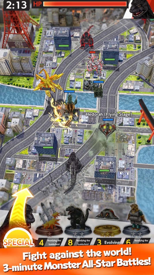 #3. GODZILLA BATTLE LINE (iOS) 由: Toho Co.,Ltd.