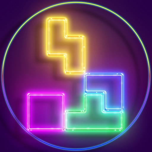 Glow Block Puzzle - 8x8 neon