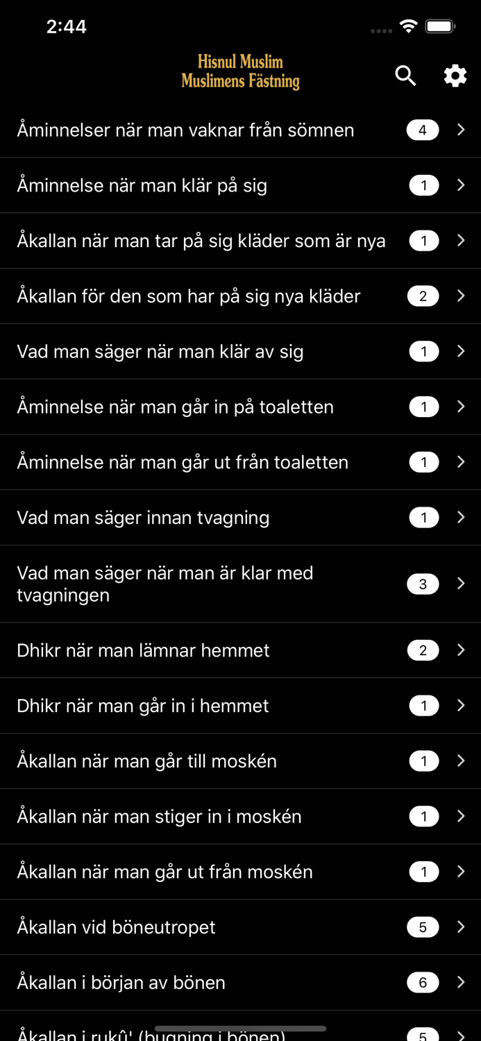 Hisnul Muslim Svenska