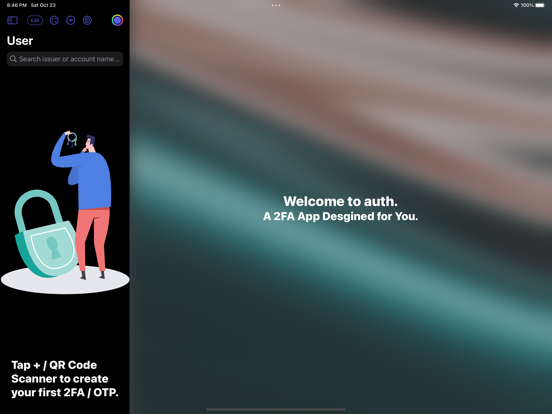 auth. - 2FA Smart Sync iPad screenshot 1 - Developer Tools app
