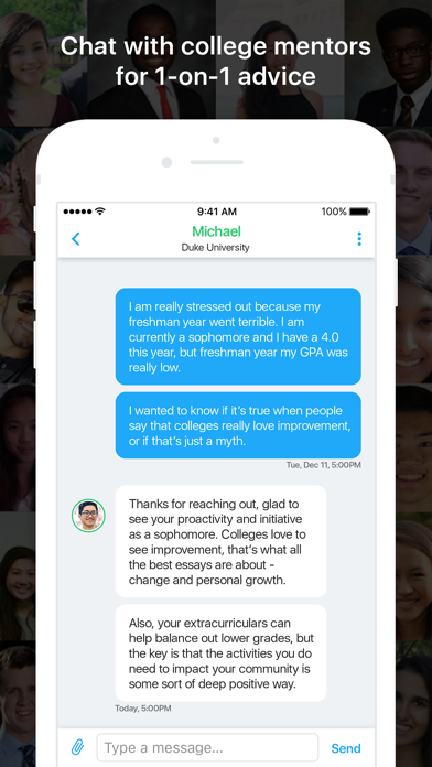 Hindsight - College Mentorship Screenshot