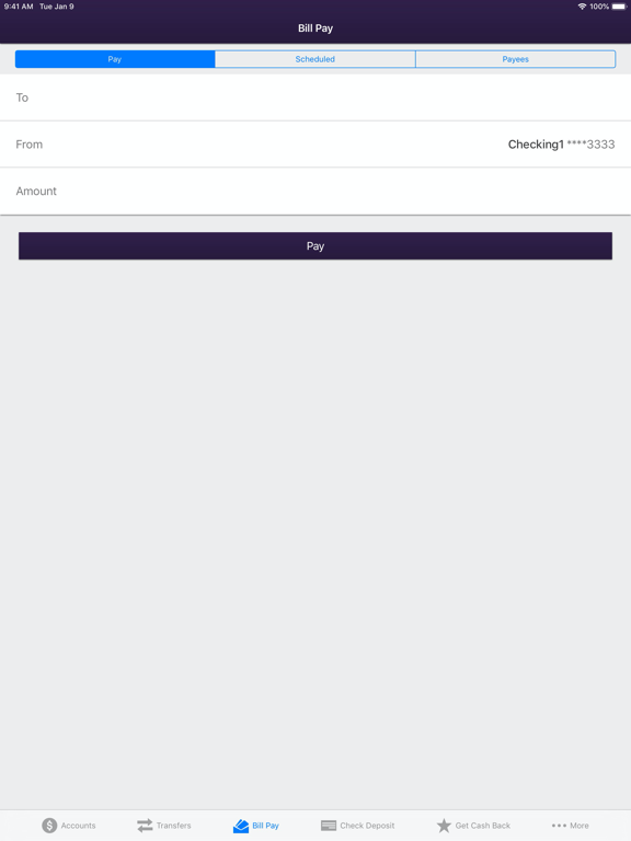 General Electric Credit Union iPad screenshot