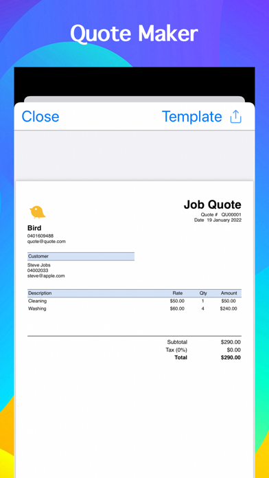 Job Quote & Invoice Maker Screenshot