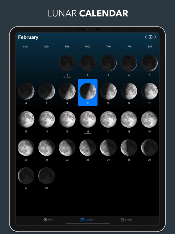 Screenshot #5 pour Lunar - Moon Phase & Widget