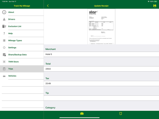 Track My Mileage iPad screenshot 3 - Utilities app