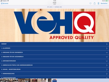 VEH Qualitätsrichtlinien iPad screenshot