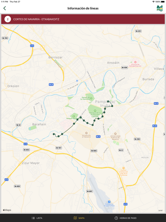 Tu Villavesa - Bus Pamplona iPad screenshot 6 - Travel app