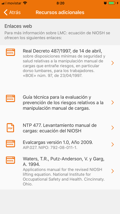 Manipulación Manual de Cargas screenshot