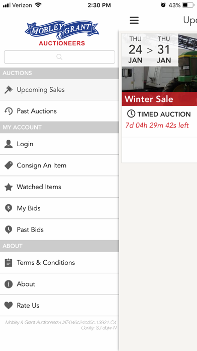 Mobley & Grant Auctioneers Screenshot